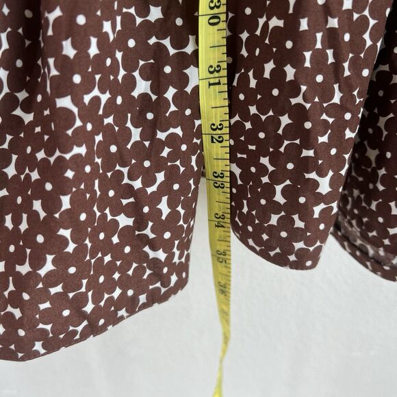 J. Crew Drop-waist cotton poplin mini dress in mocha floral Women’s Size 4 - Picture 7 of 13